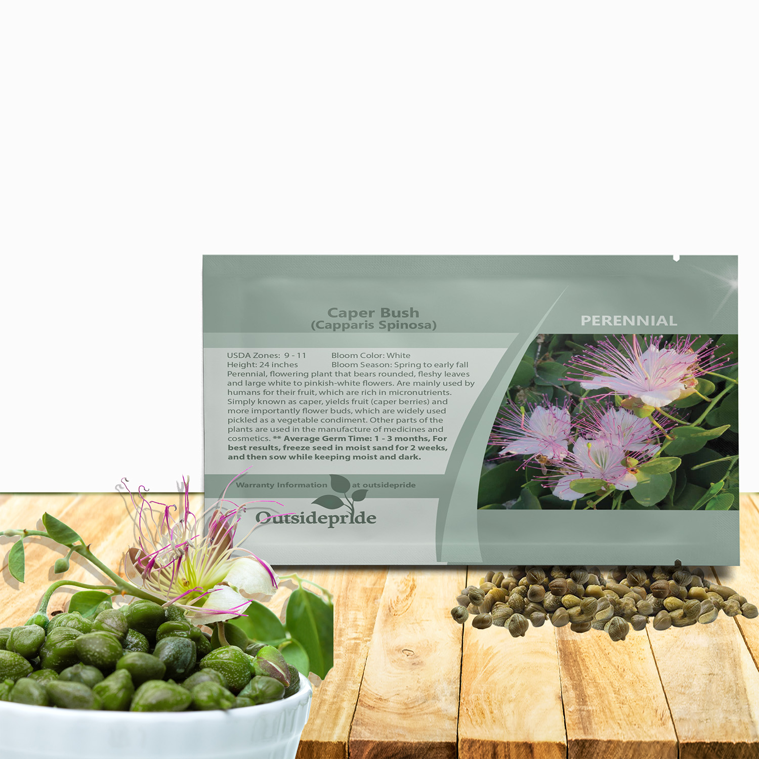 Caper Bush Flower Seed Packet For Planting