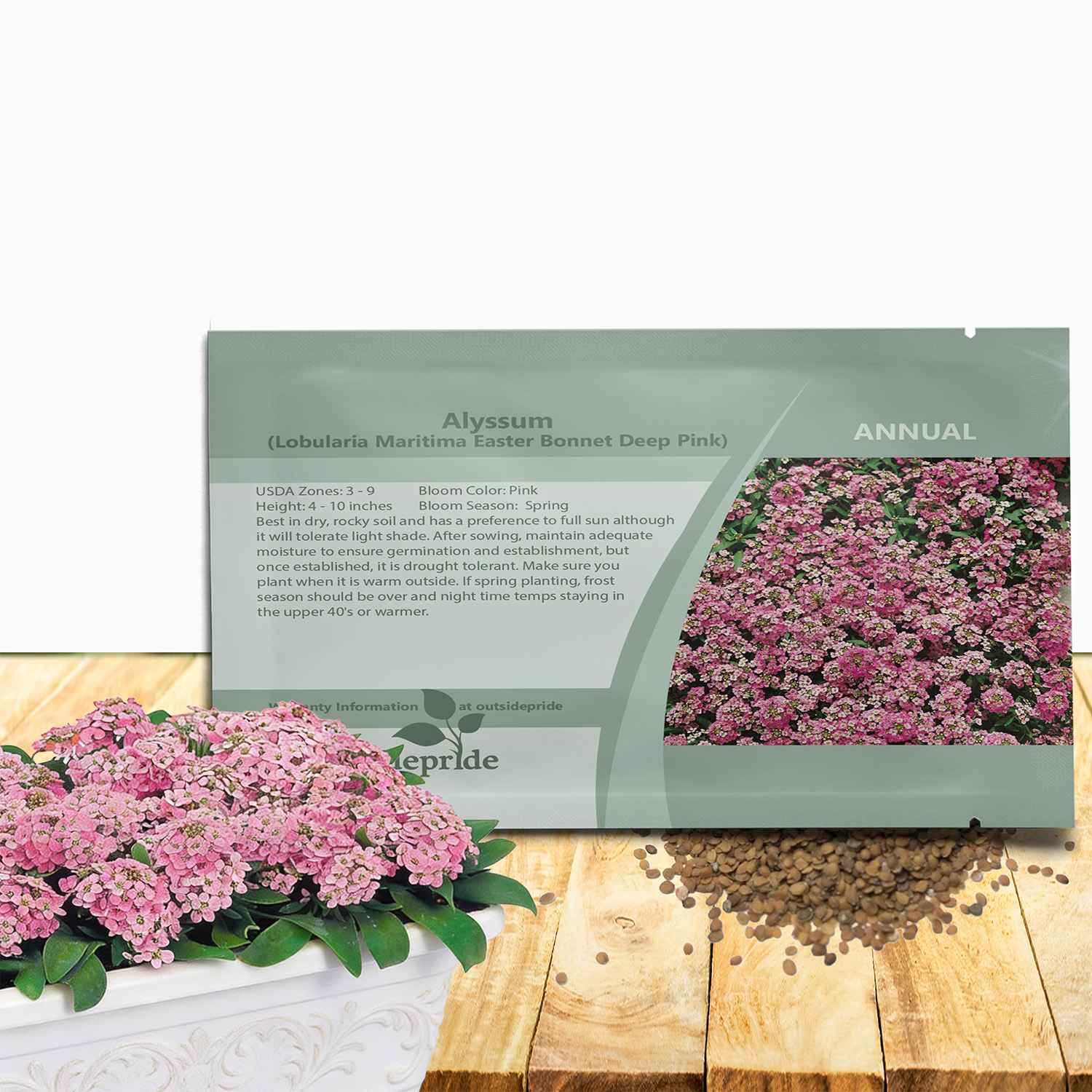 Alyssum Easter Bonnet Pink Seed Packet