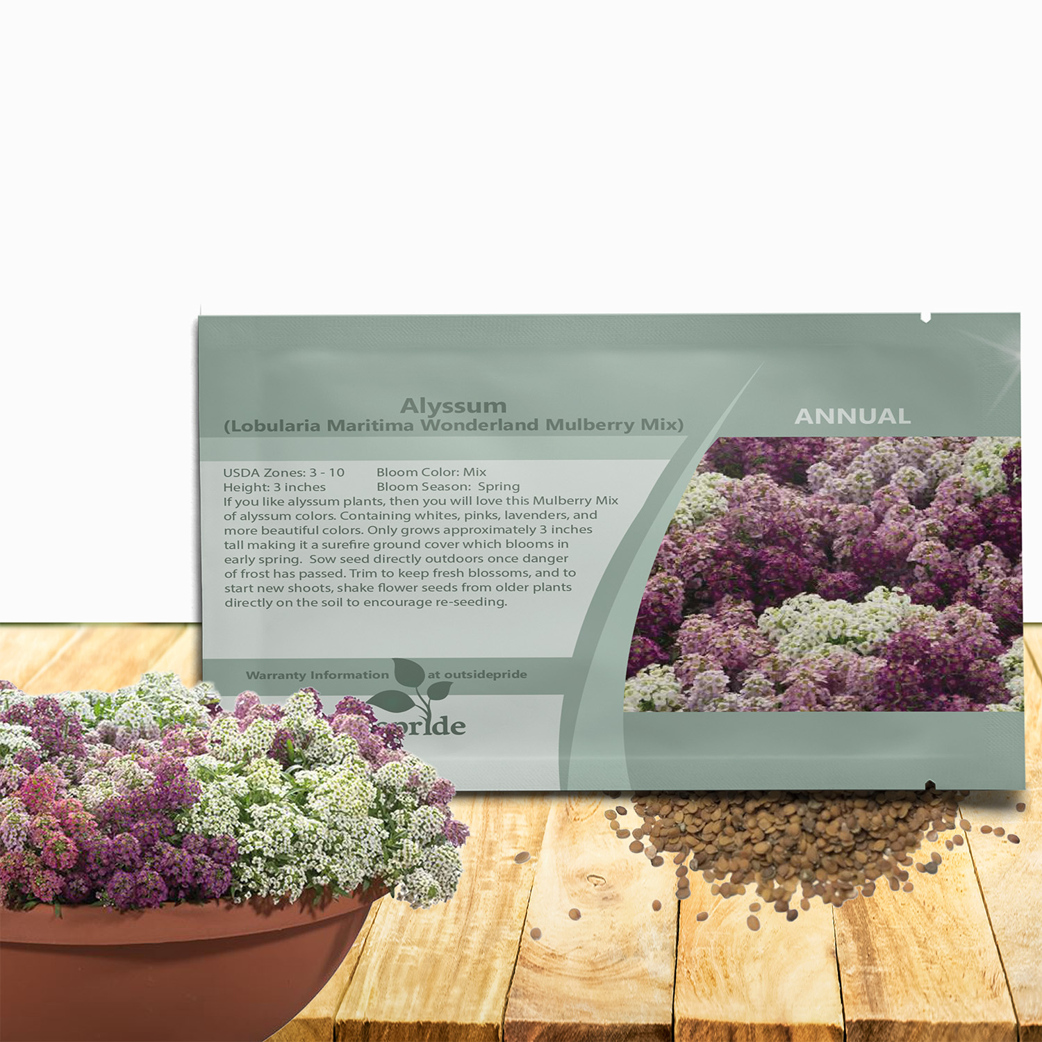 Alyssum Wonderland Mulberry Seed Packet