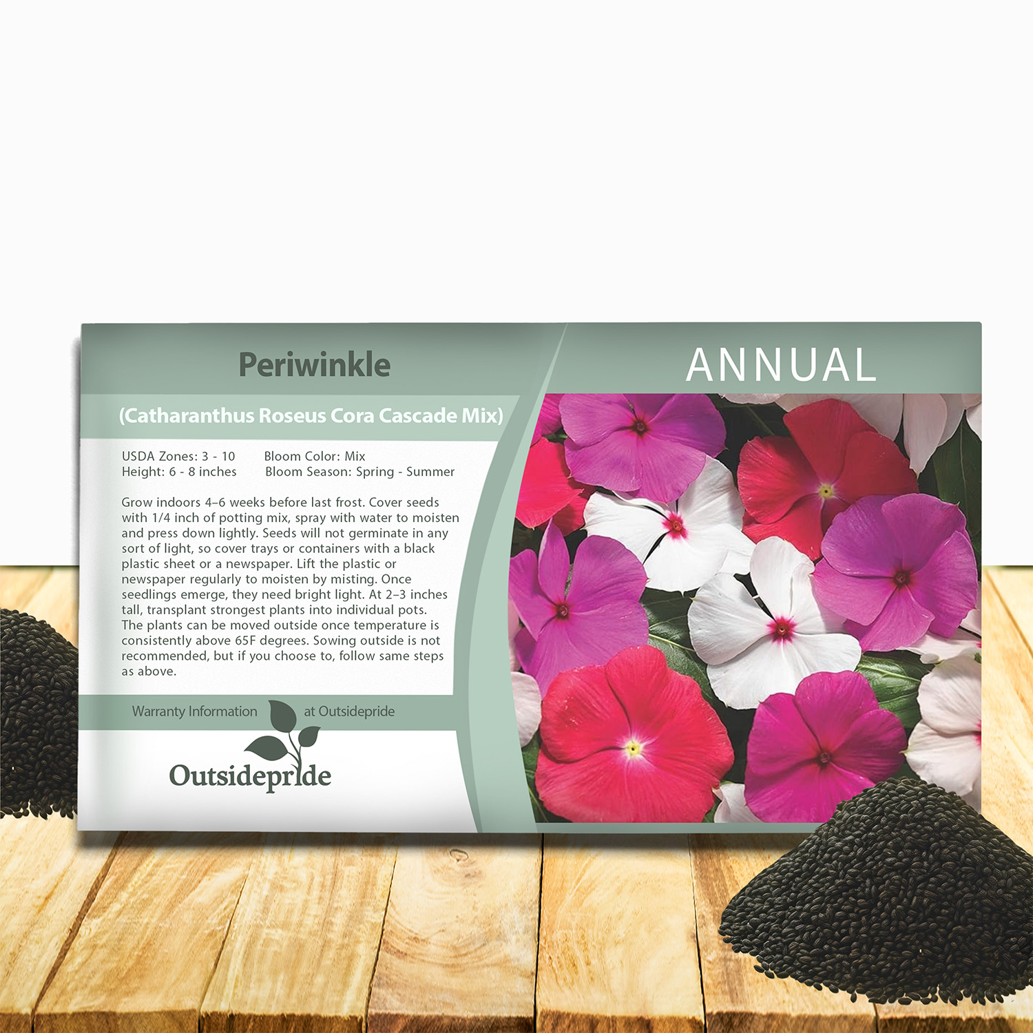 Vinca Cora Cascade Seed Packet