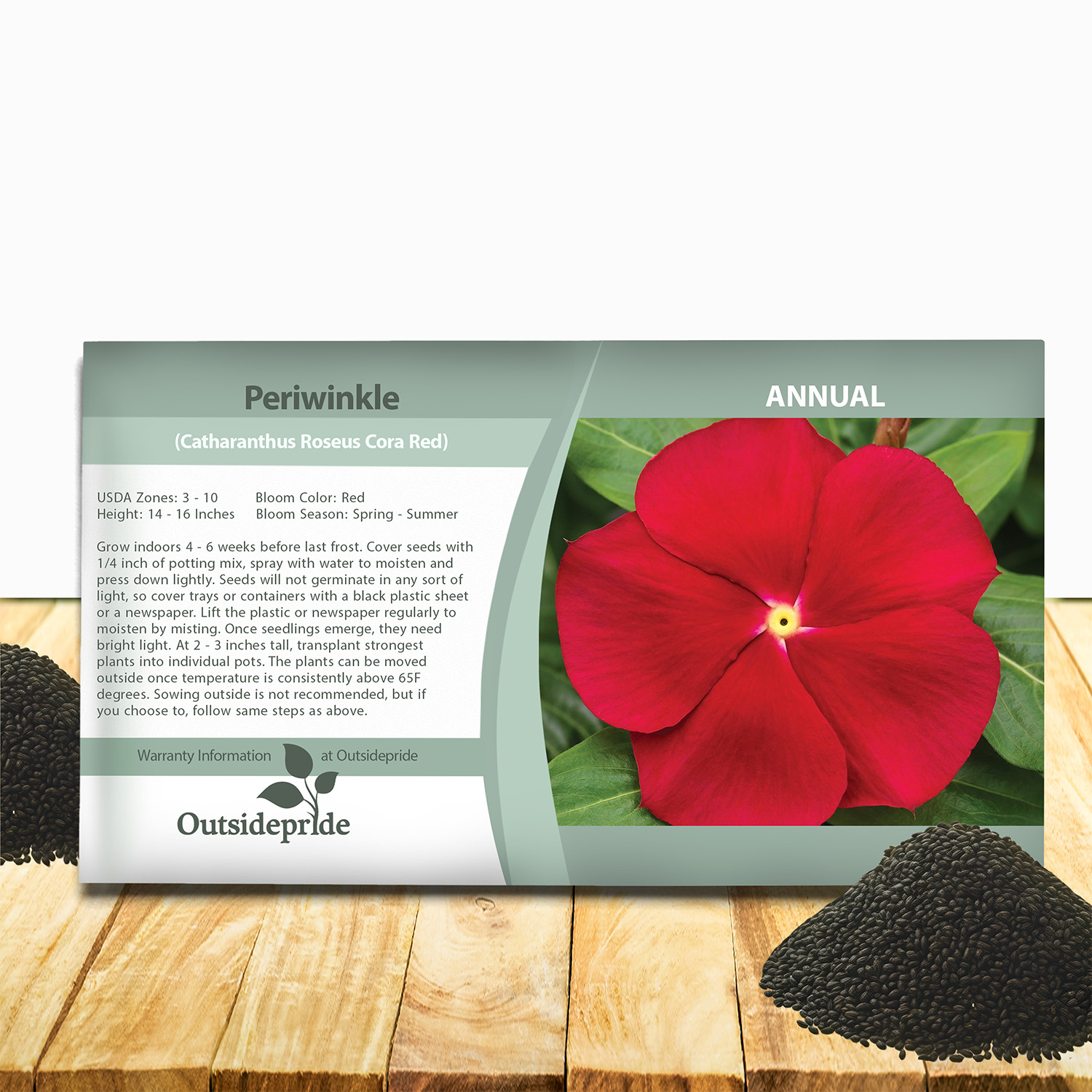 Vinca Cora Red Seed Packets