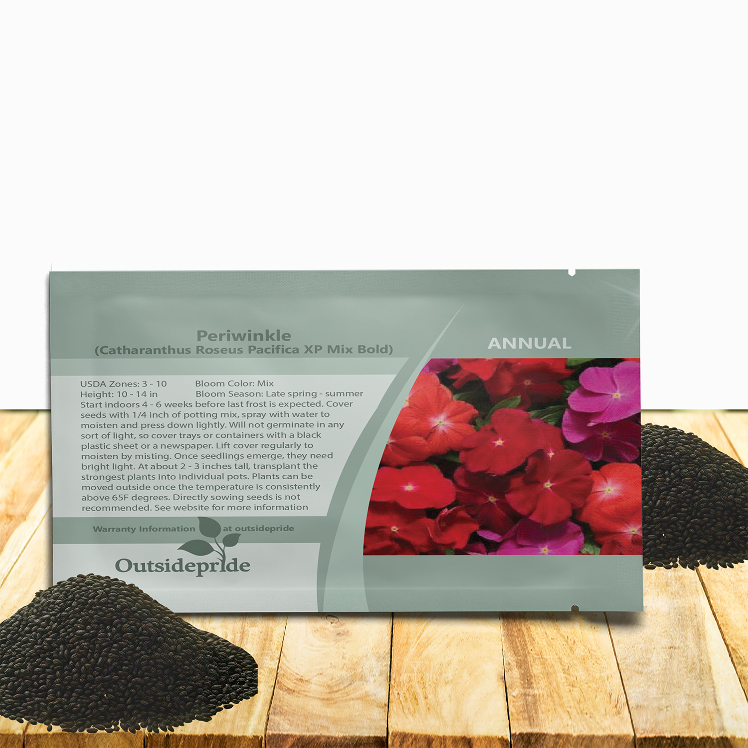 Vinca Pacifica XP Mix Bold Seed Packet