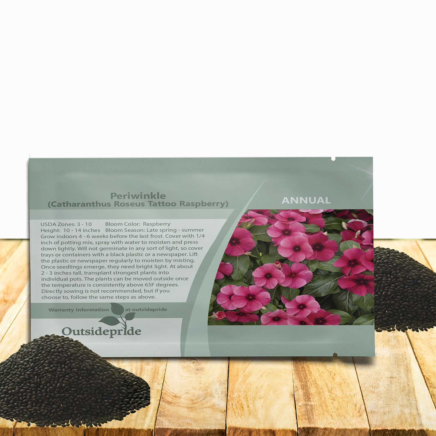 Vinca Raspberry Ground Cover Seed Packet