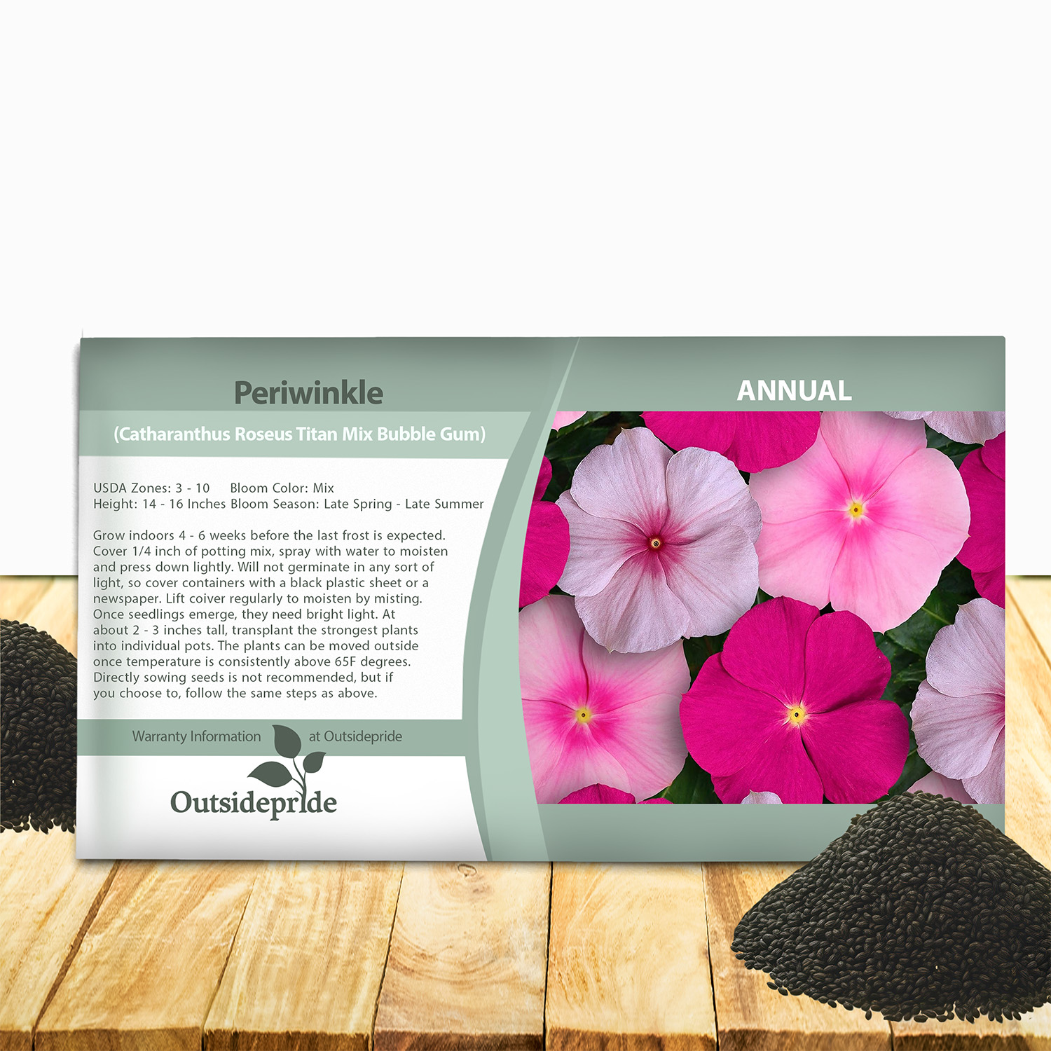Vinca Titan Seed Bubble Gum Seed Packet