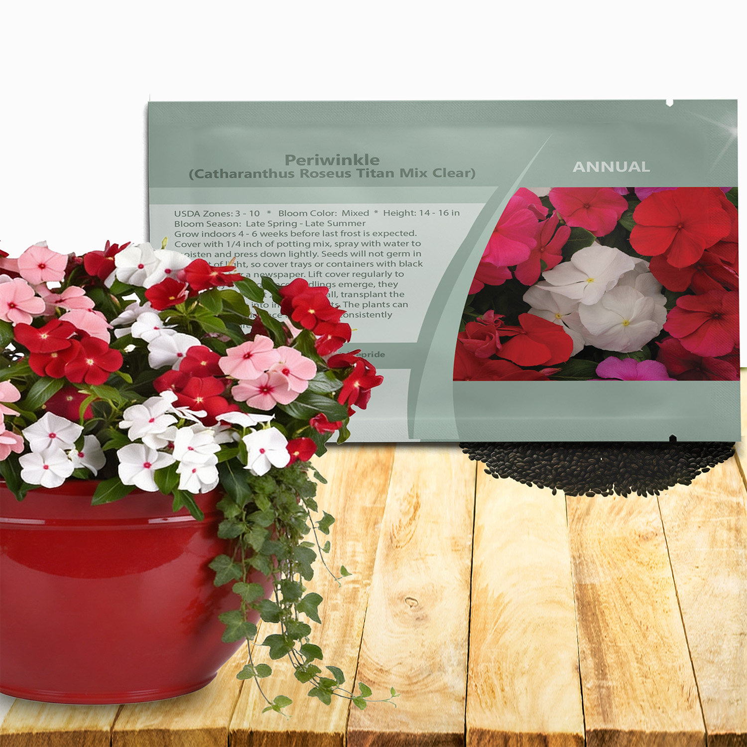 Vinca Titan Seed Clear Seed Packet