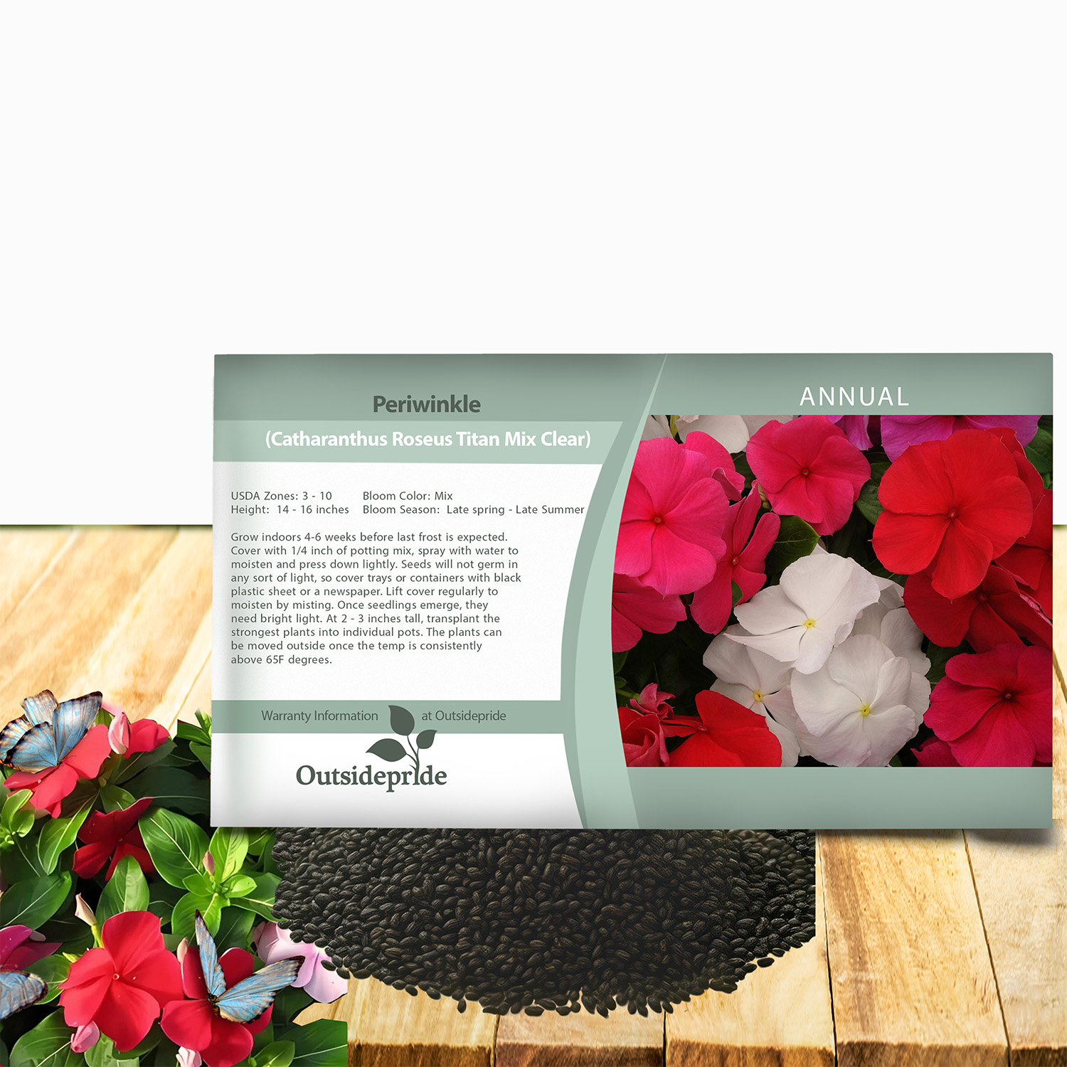 Vinca Titan Seed Clear Seed Packet