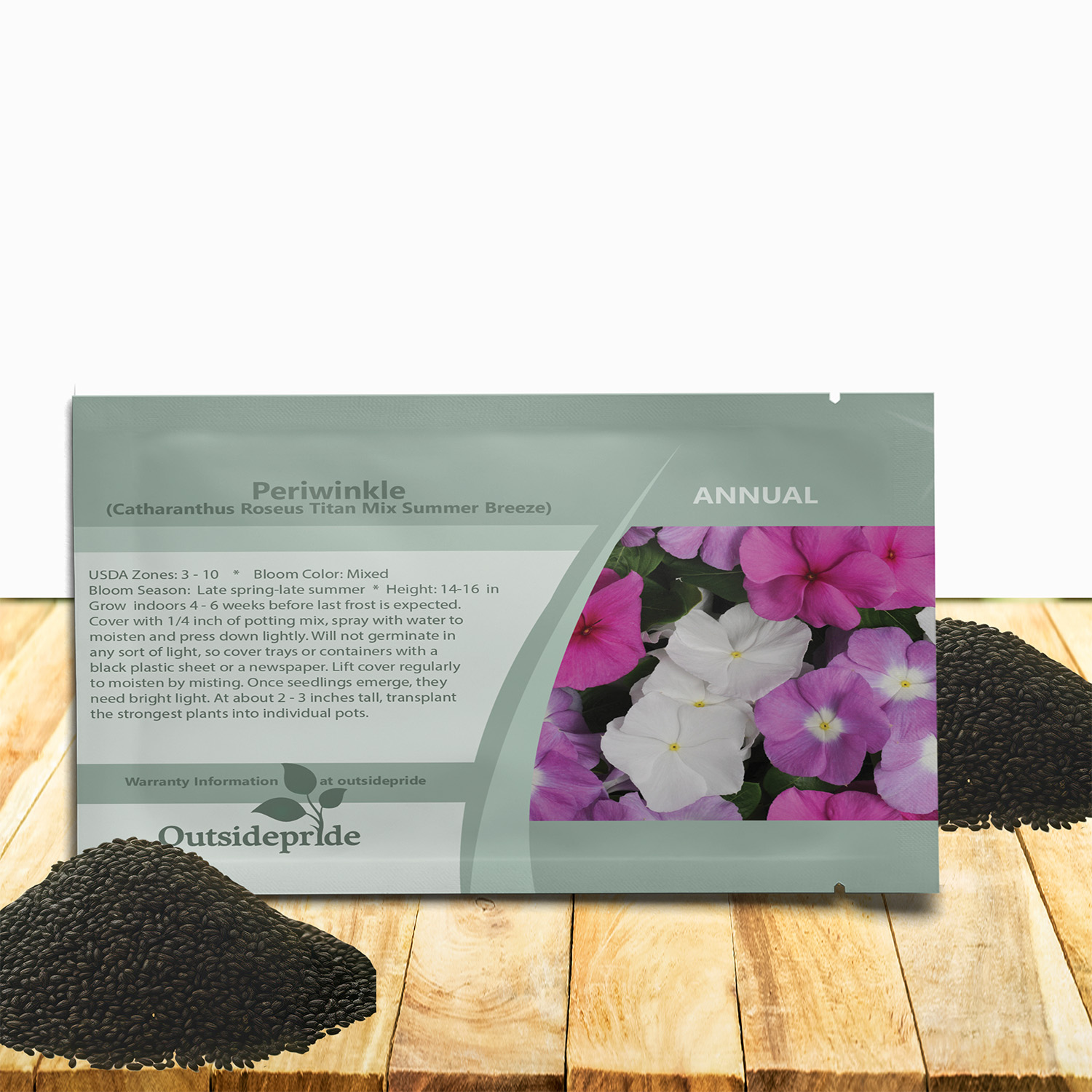 Vinca Titan Seed Summer Breeze Seed Packet