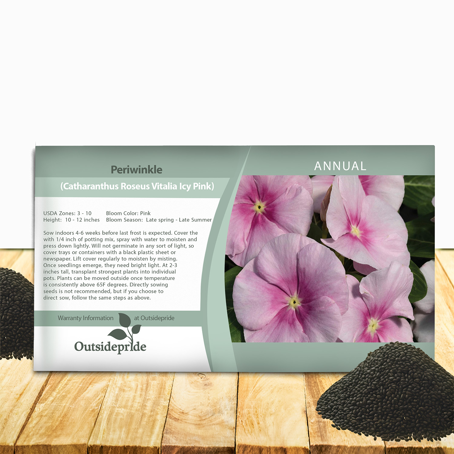 Periwinkle Vitalia Icy Pink Seed Packet
