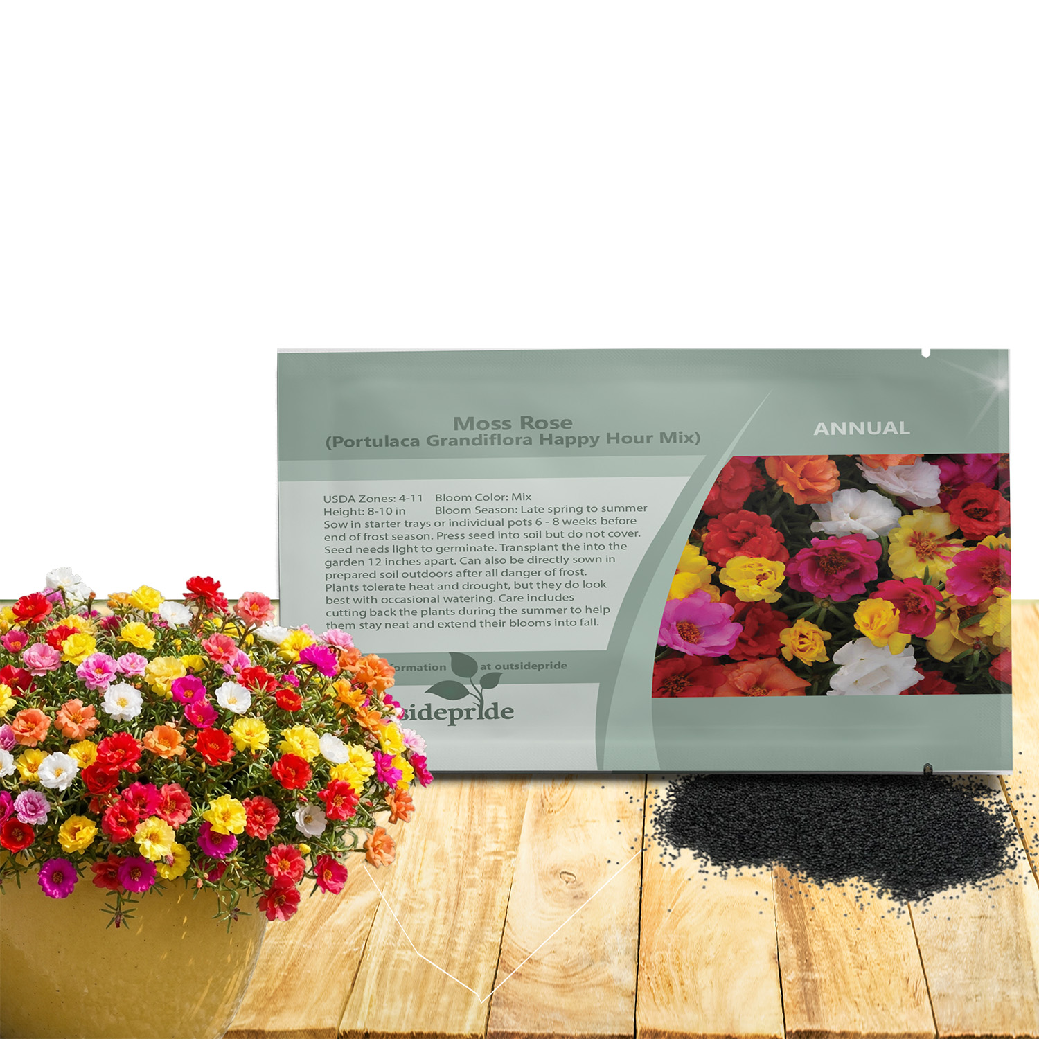 Portulaca Happy Hour Flower Seed Packet
