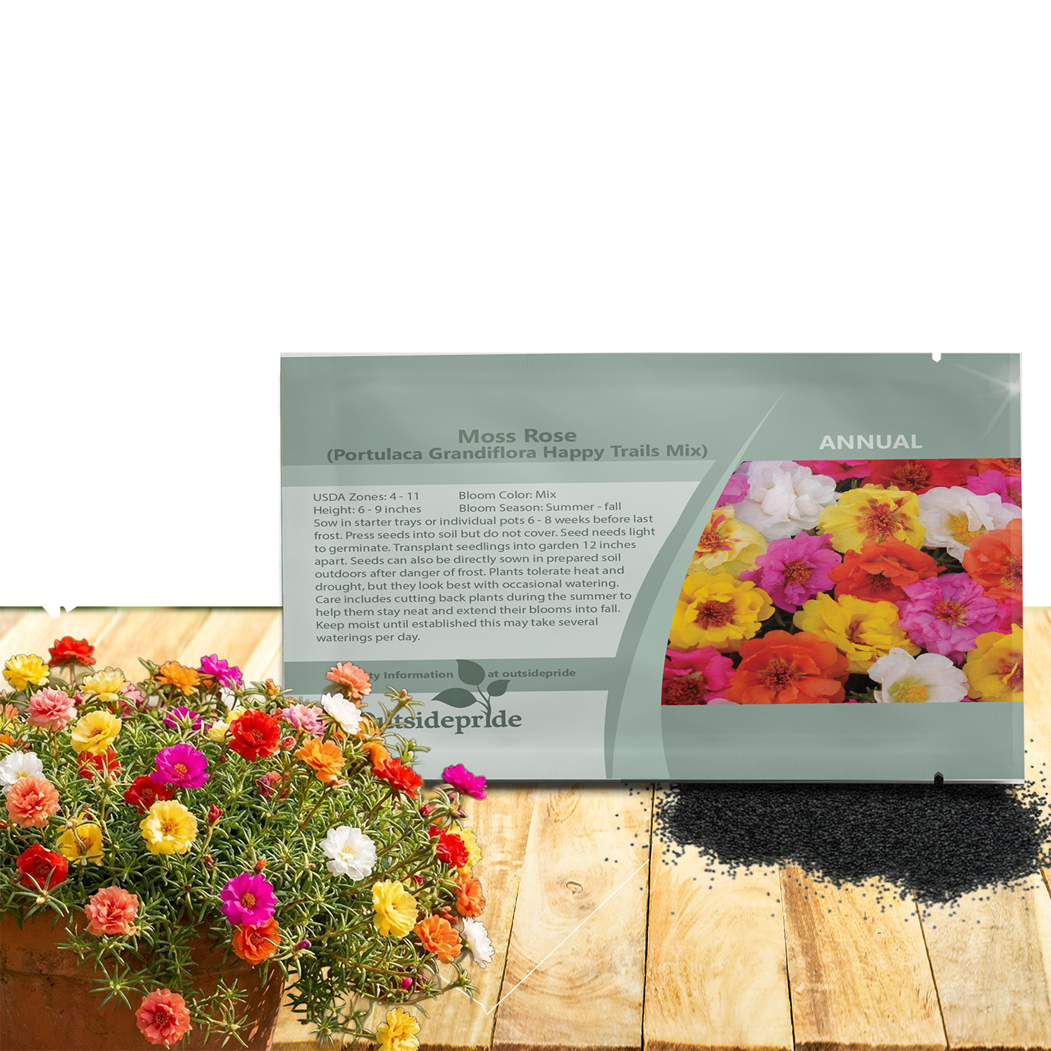Portulaca Happy Trails Seed Packet