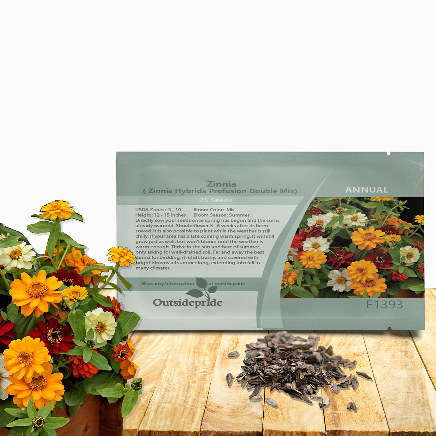 Zinnia Profusion Seed Packet