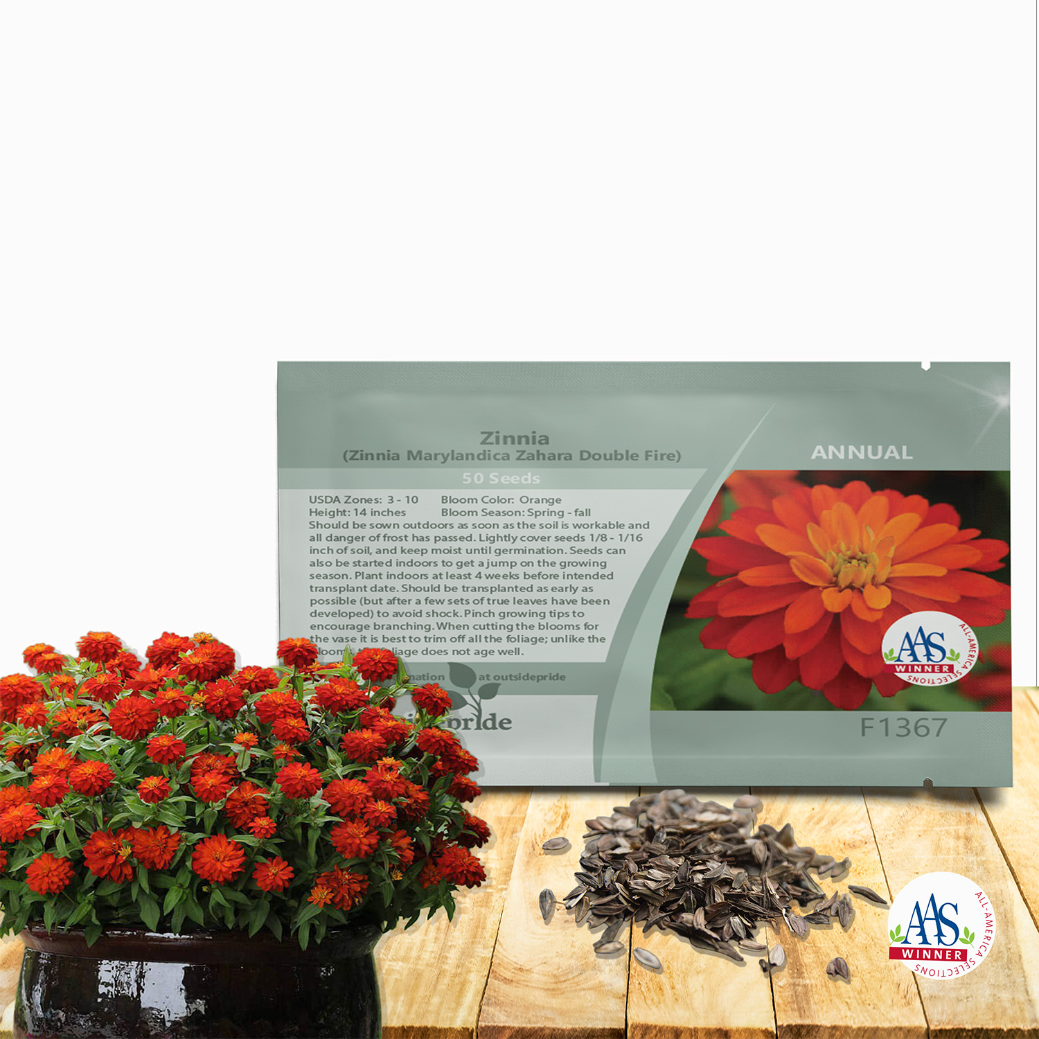 Zinnia Zahara Fire Seed Packets