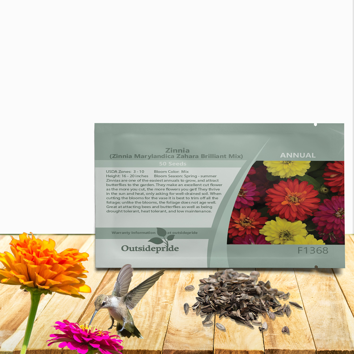 Zinnia Zahara Double Brilliant Seed Packet