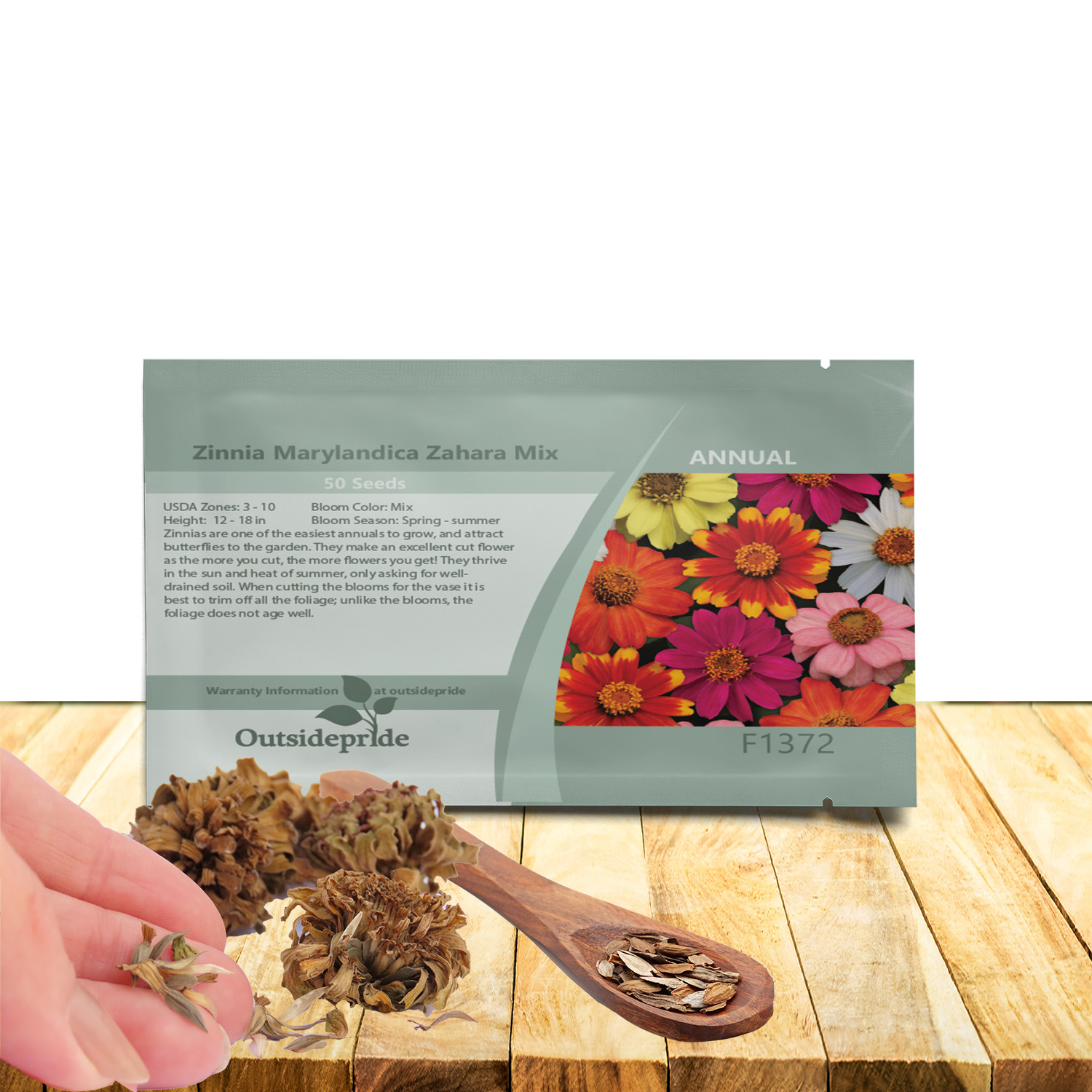 Zinnia Zahara Flower Seed Packet