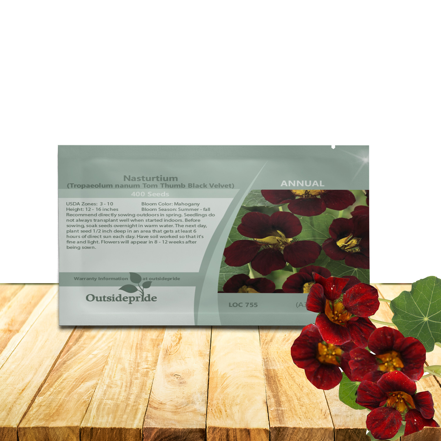 Nasturtium Black Velvet Seed Packet