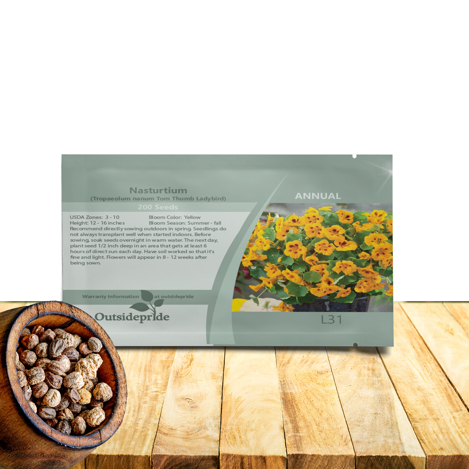 Tropaeolum Ladybird Seed Packet