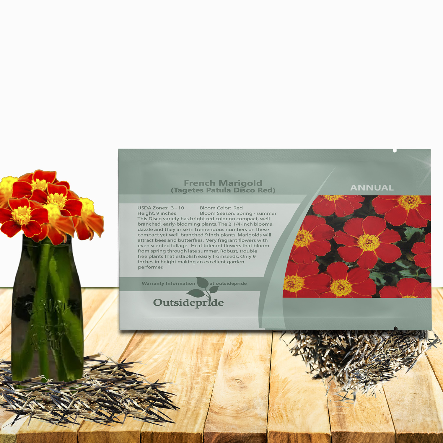 French Marigold Disco Red Seed Packet