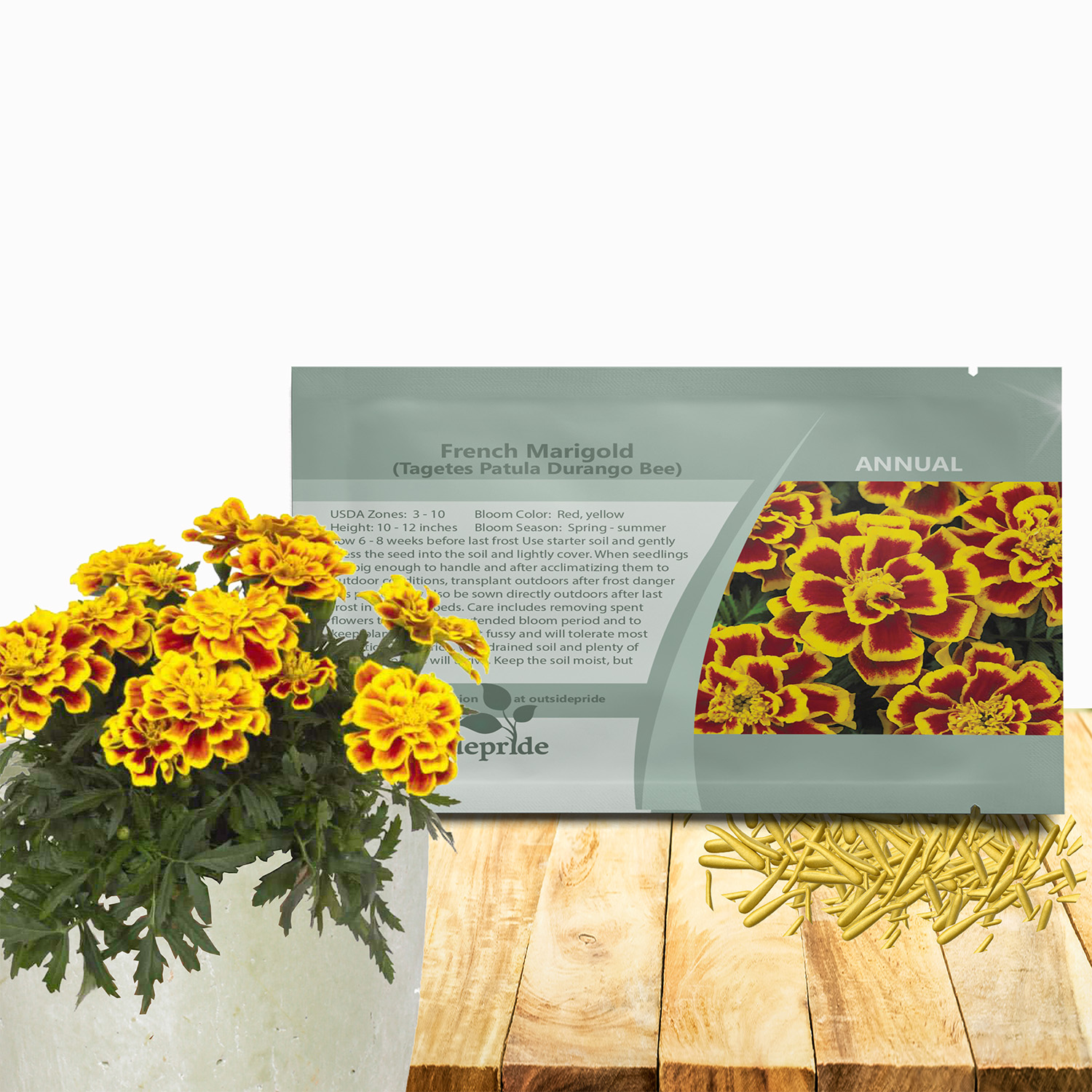 French Marigold Durango Bee Seed Packet