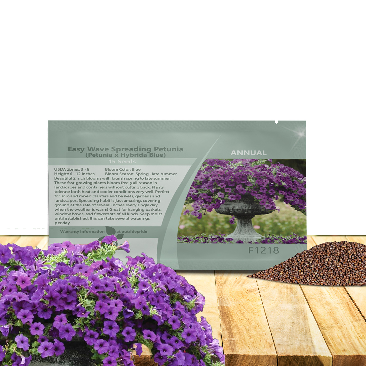 Easy Wave Blue Petunia Flower Bed