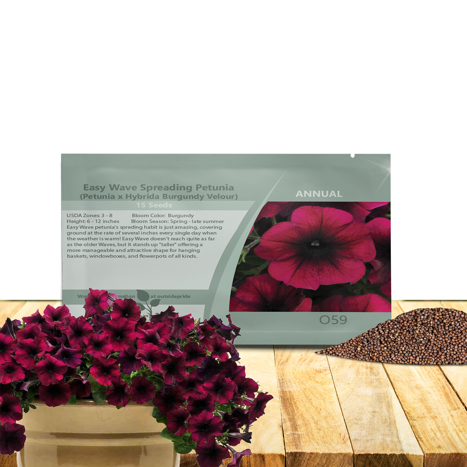 Easy Wave Burgundy Velour Petunia Seed Packet