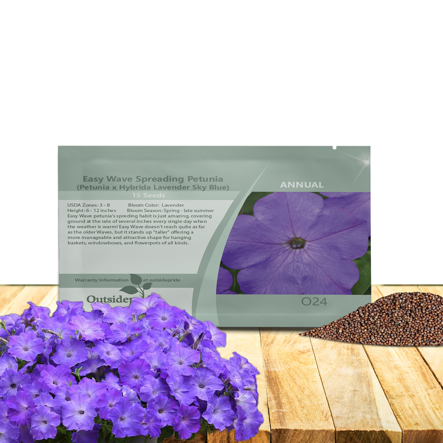 Easy Wave Lavender Sky Blue Petunia Seed Packet