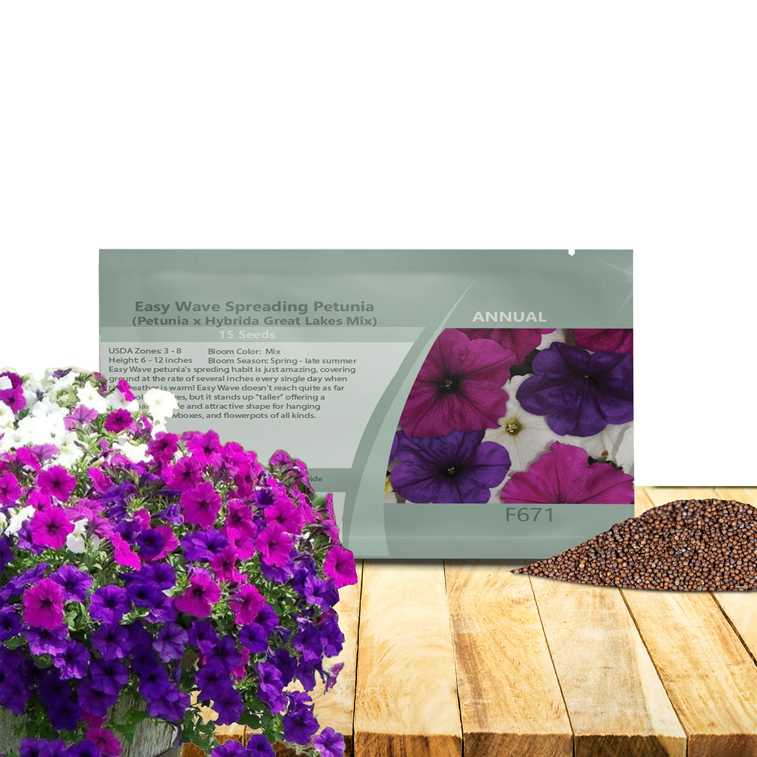 Easy Wave Great Lakes Mix Petunia Seed Packet