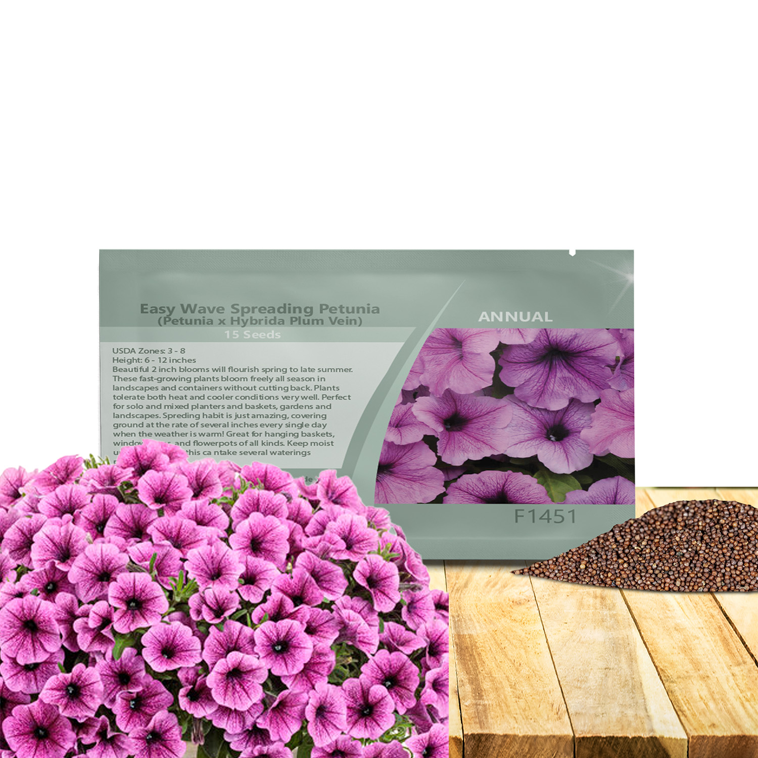 Easy Wave Plum Vein Petunia Seed Packet