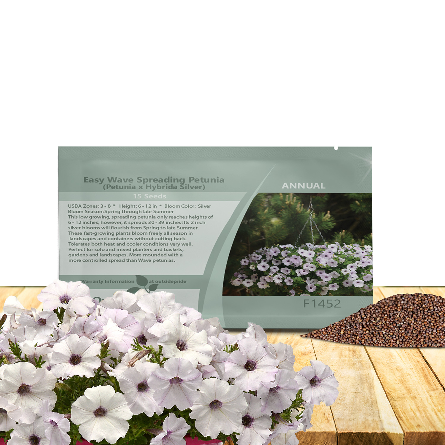 Easy Wave Plum Veined Petunia Seeds - 25 Pelleted Seeds, Full Sun, 96% Germination