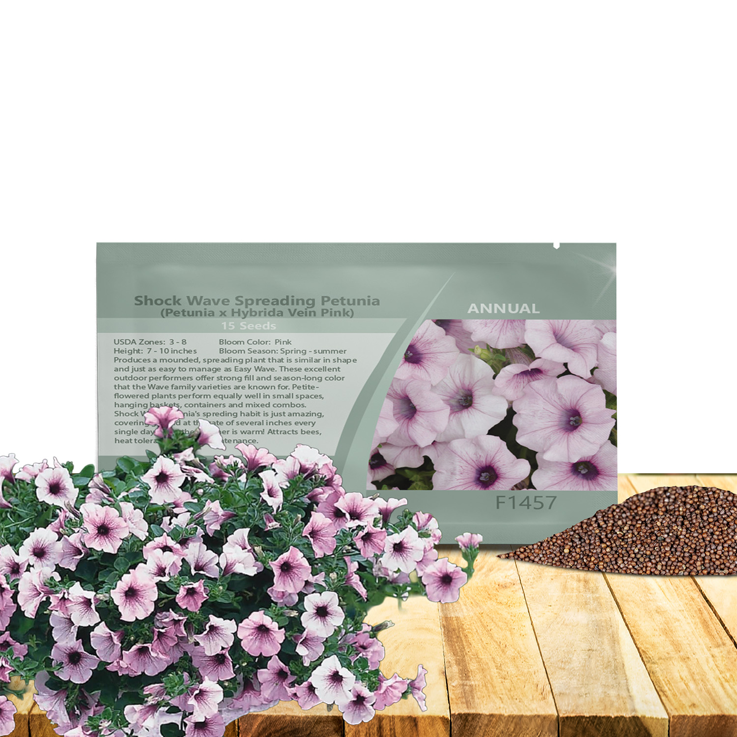Shock Wave Pink Vein Petunia Seed Packet