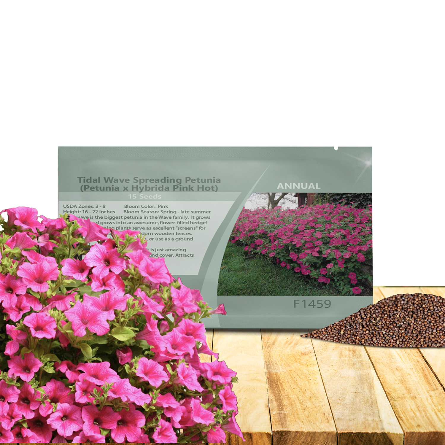 Tidal Wave Petunia Pink Hot Seed Packet