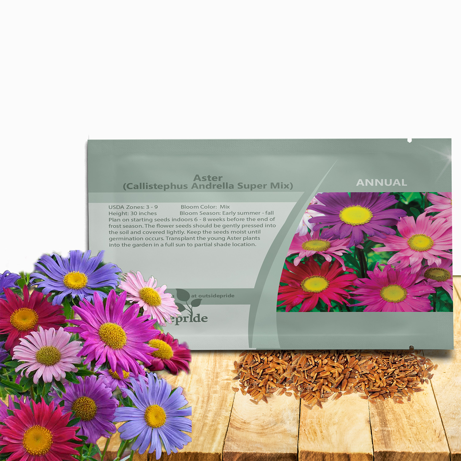 Aster Andrella Seed Packet Mix