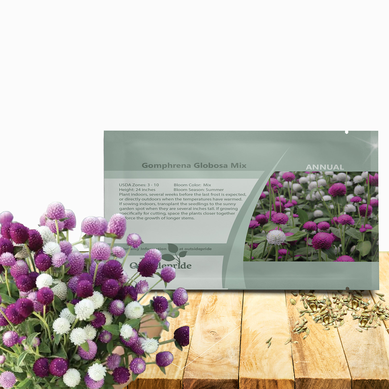 Gomphrena Globosa Seed Packet Mix