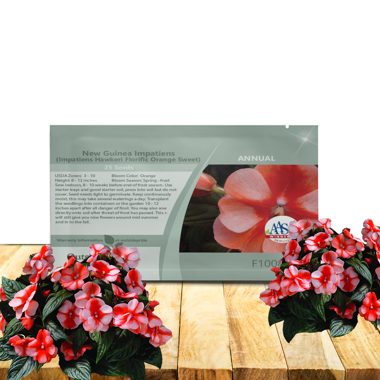 New Guinea Impatiens Orange Sweet Seed Packet