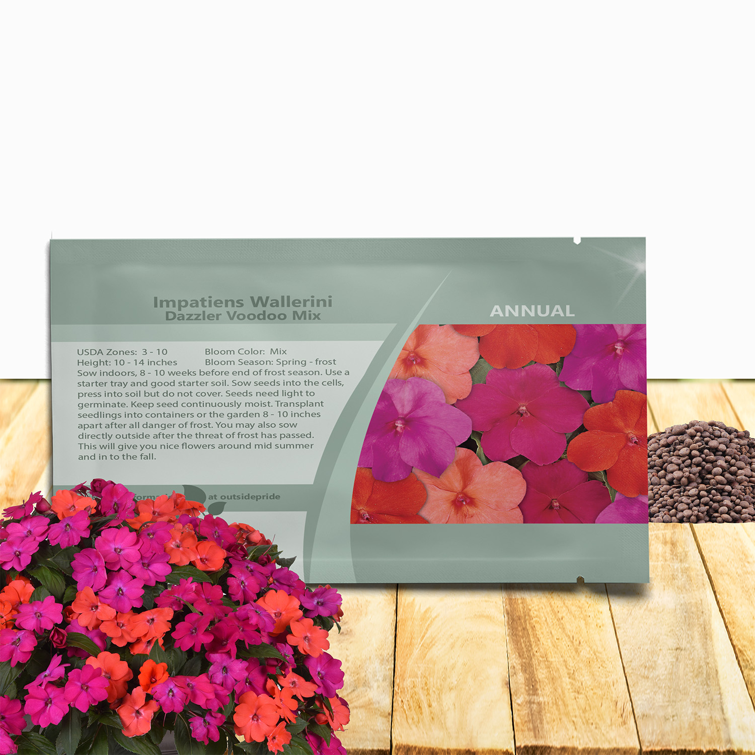 Impatiens Voodoo Flower Seed Packet