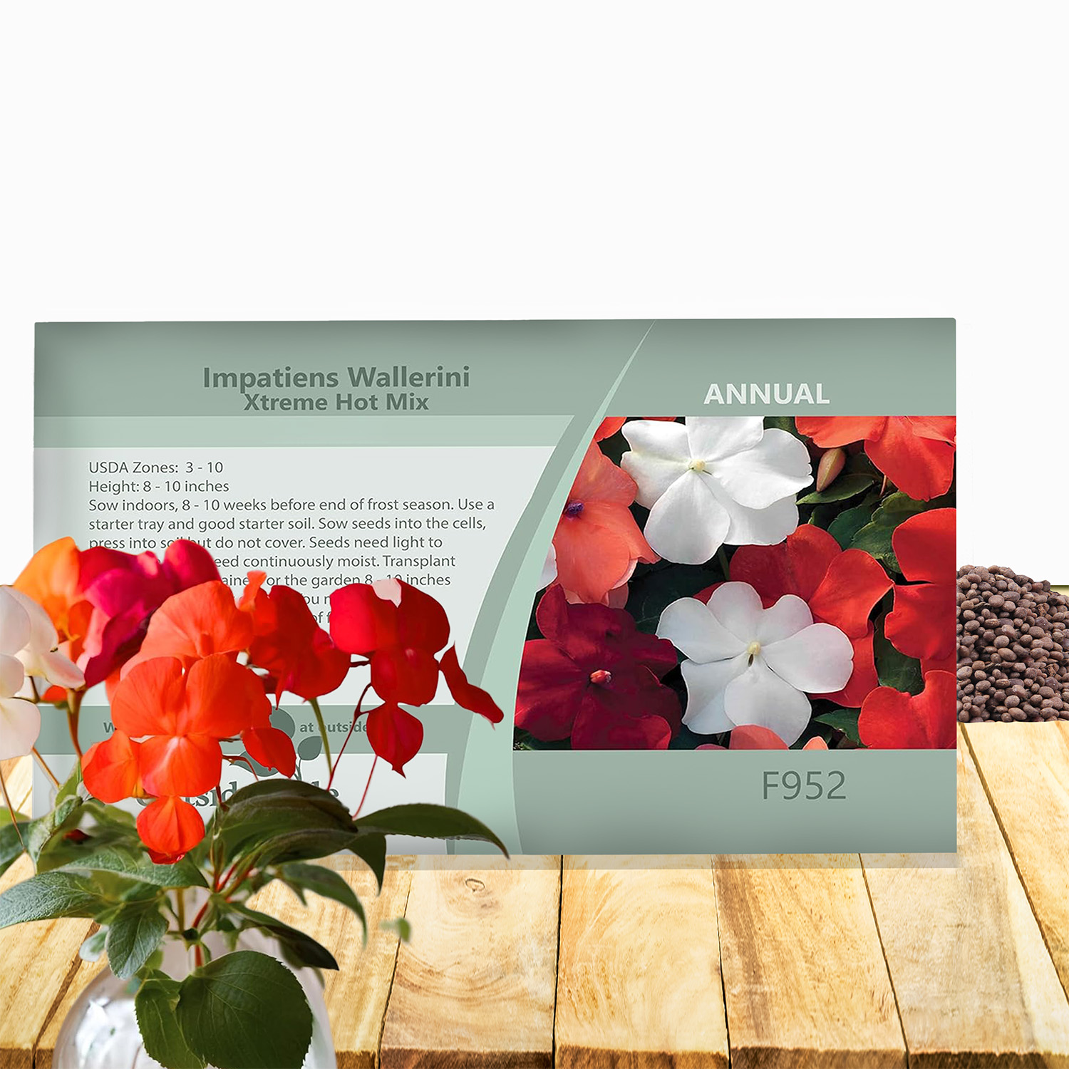 Impatiens Xtreme Hot Mix Seed Packet