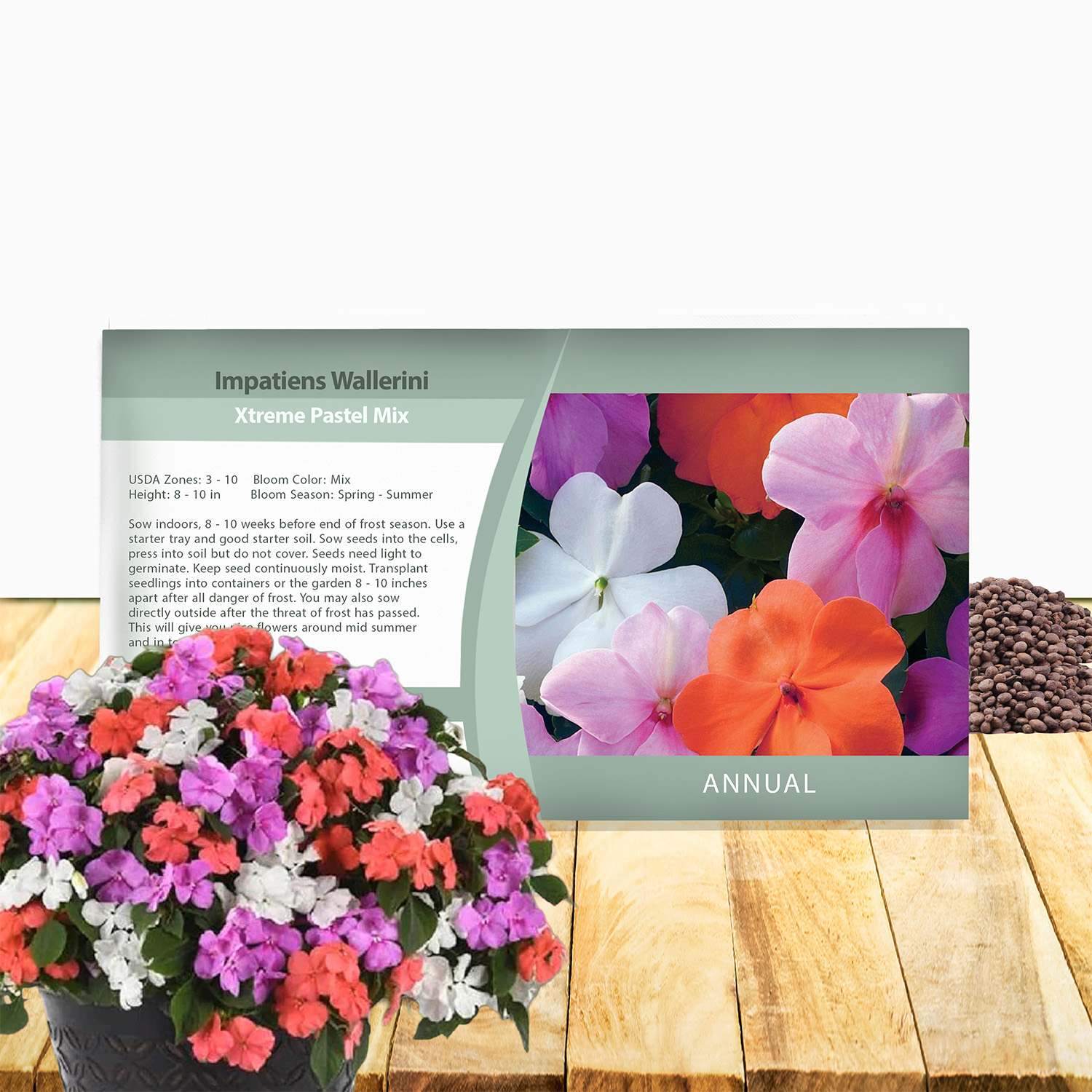 Impatiens Xtreme Pastel Seed Packet