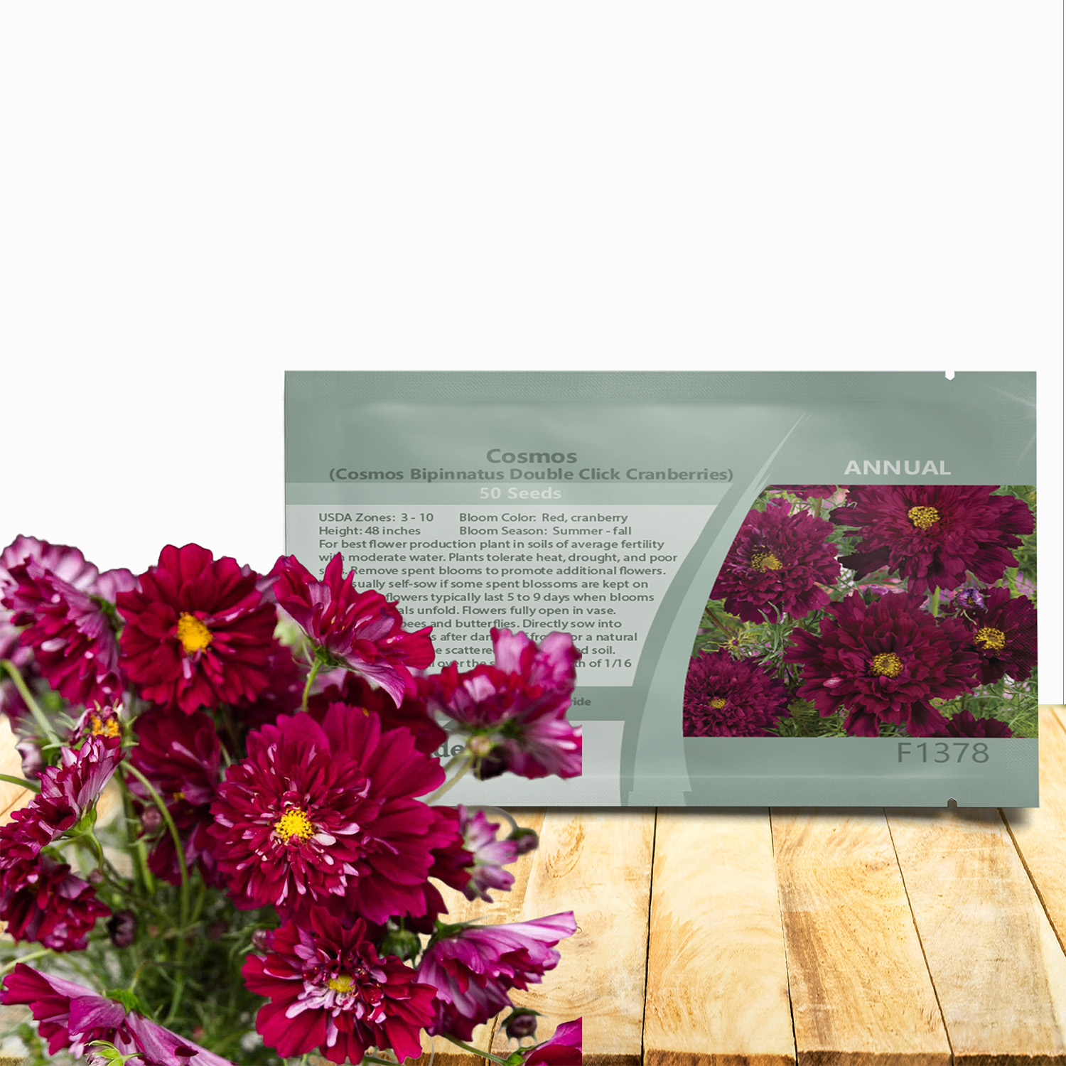 Cosmos Bipinnatus Double Click Cranberries Seed Packet