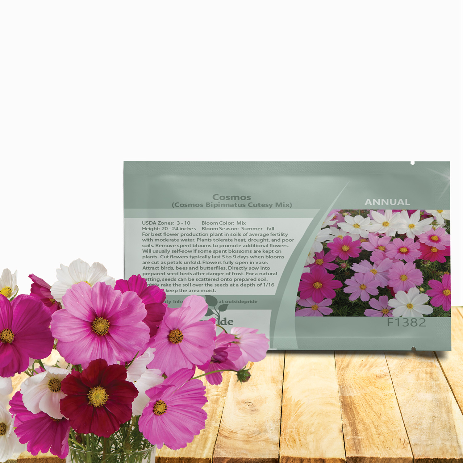 Cosmos Bipinnatus Cutesy Flower Seed Packet
