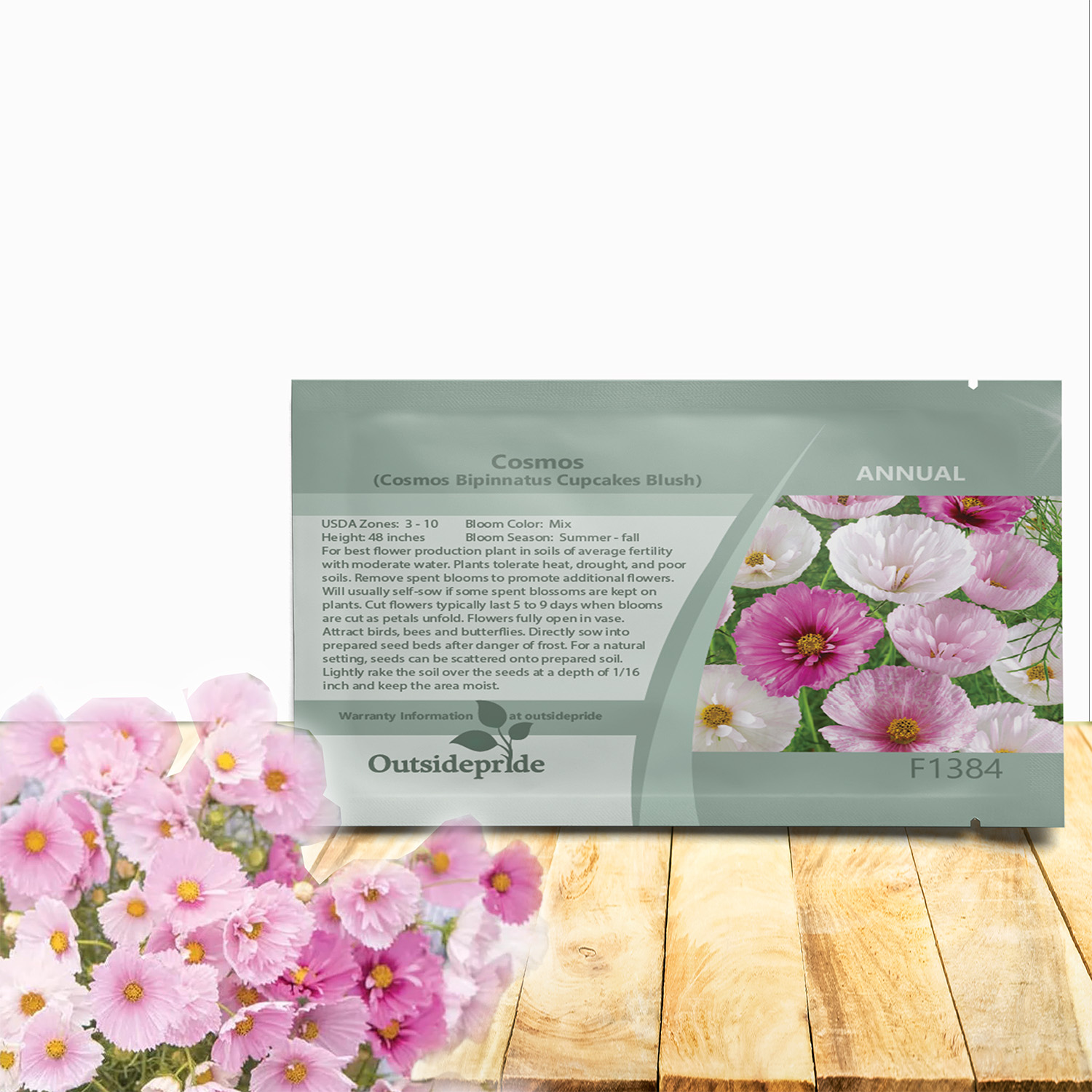 Cosmos Bipinnatus Cupcakes Blush Seed Packet