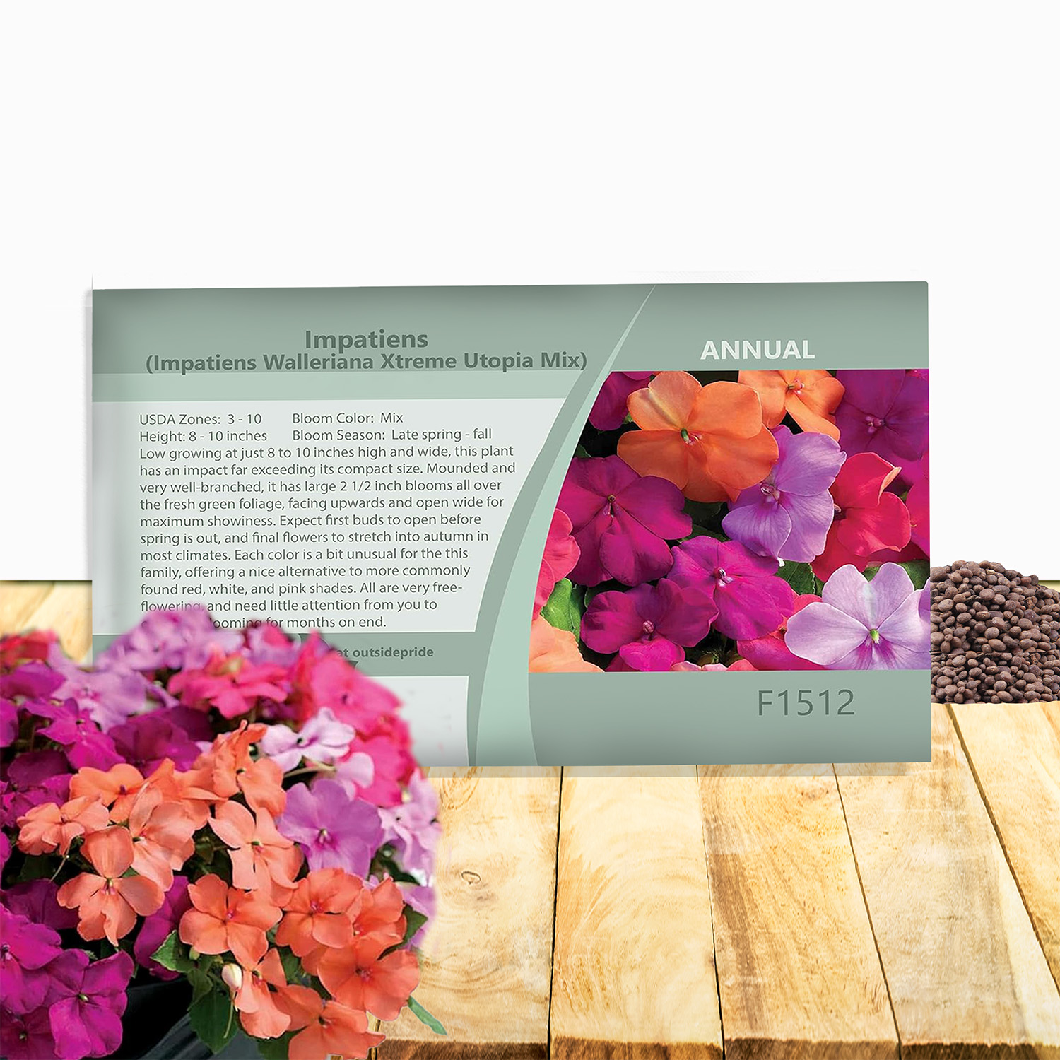 Impatiens Utopia Flower Seed Packet