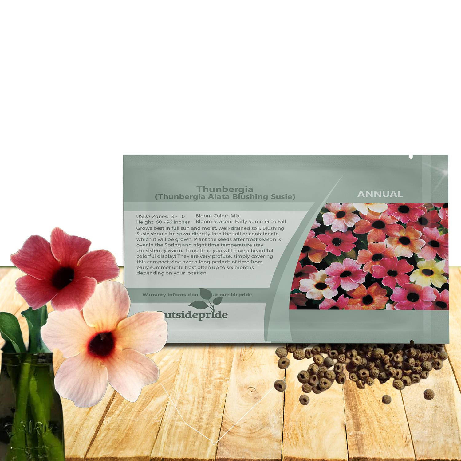 Thunbergia Alata Blushing Susie Seed Packet