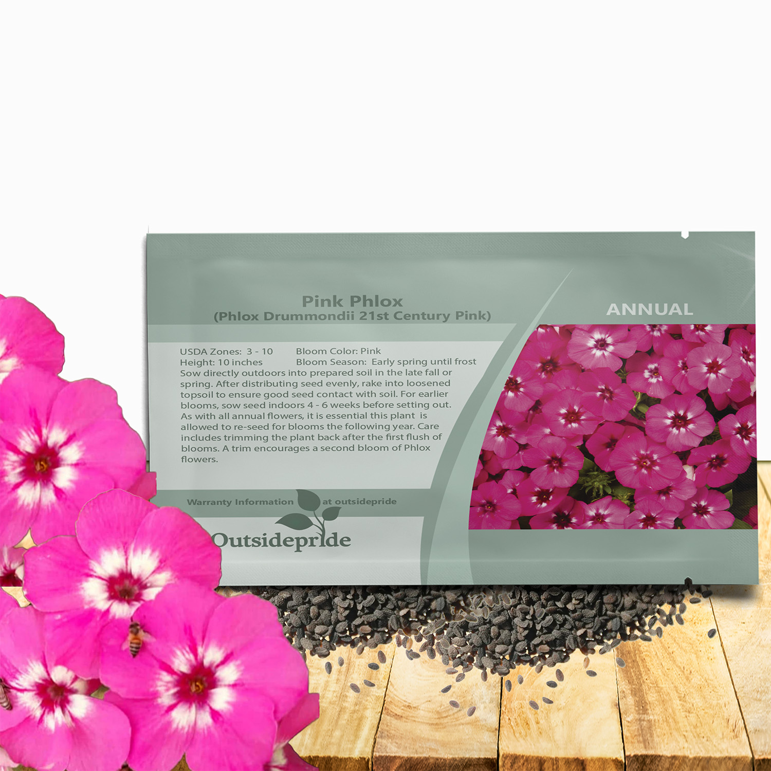 Phlox 21st Century Pink Seed Packet