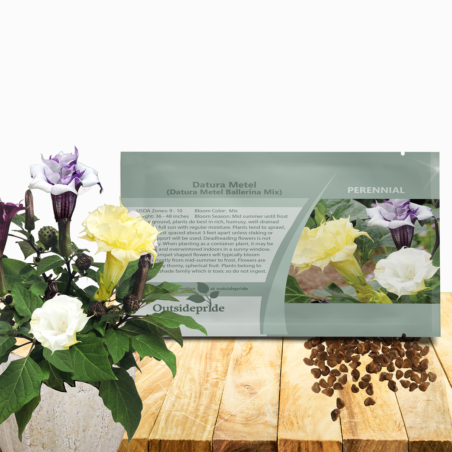 Datura Metal Seed Packet Mix For Planting