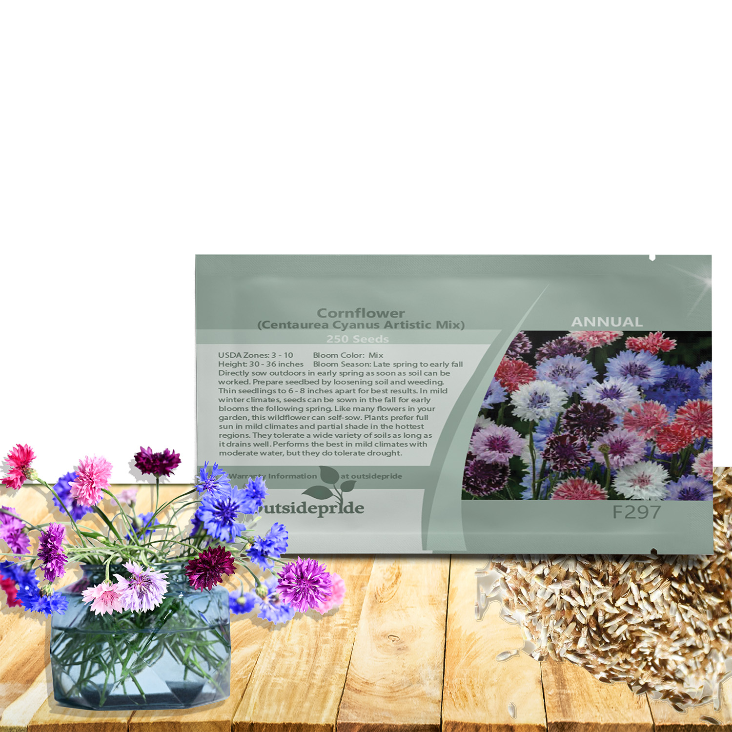 Cornflower Artistic Seed Packet Mixture