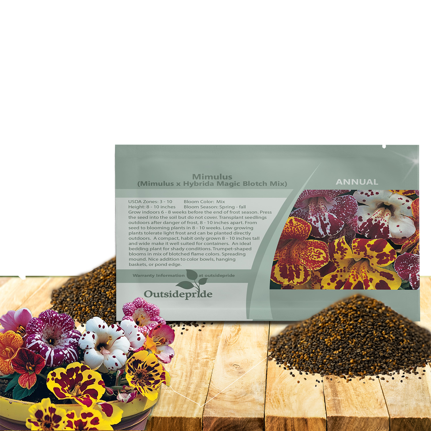 Mimulus Blotch Mix Seed Packet