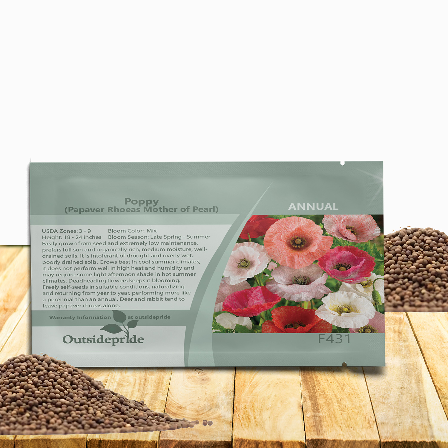 Papaver Rhoeas Mother of Pearl Seed Packet
