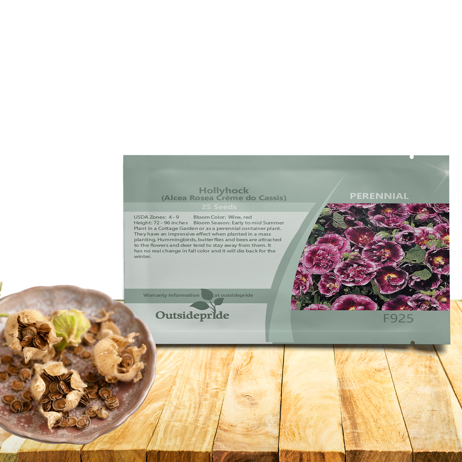 Hollyhock do Cassis Flower Seed Packet