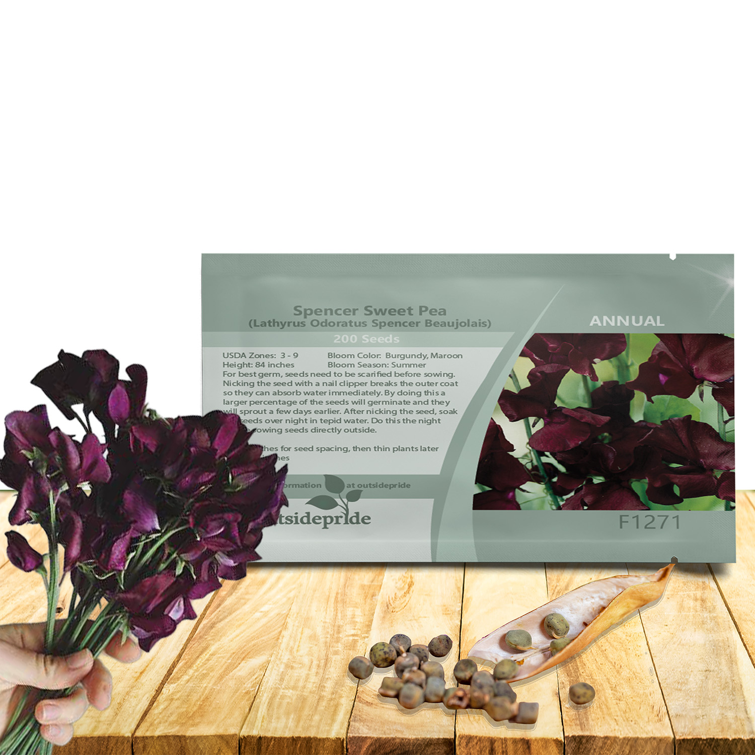 Sweet Pea Beaujolais Seed Packet