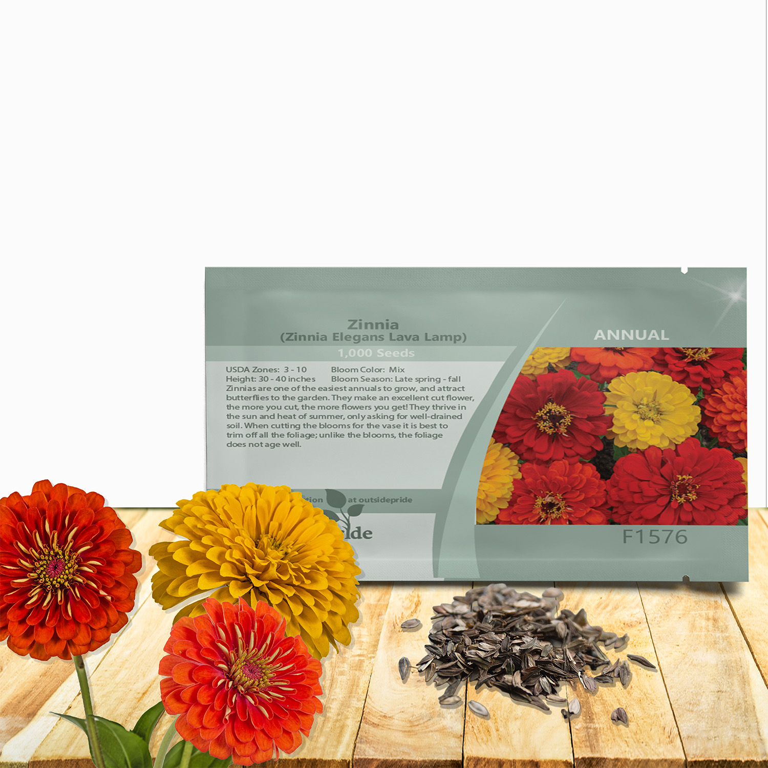 Zinnia Lava Lamp Seed Packet