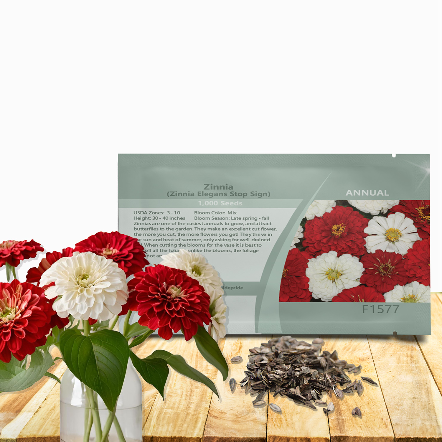 Zinnia Stop Sign Seed Packet